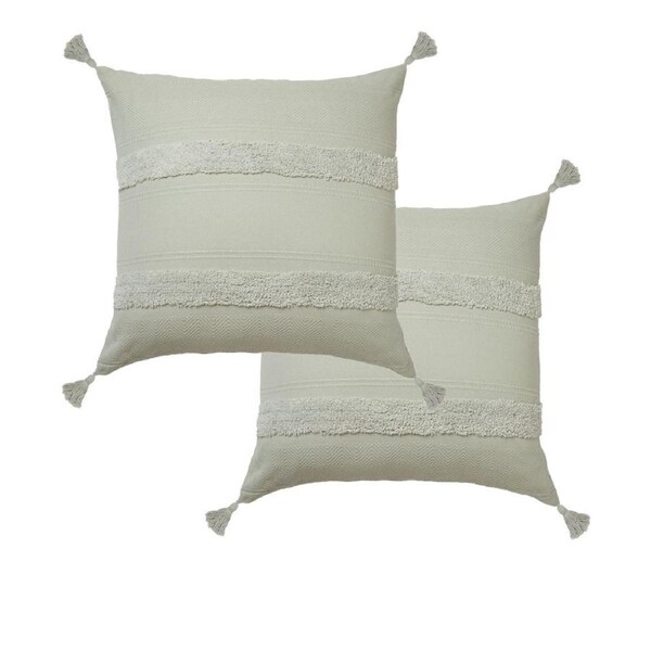 Accessorize Indra Cotton Tassel European Pillowcases 65 x 65 cm - Grey
