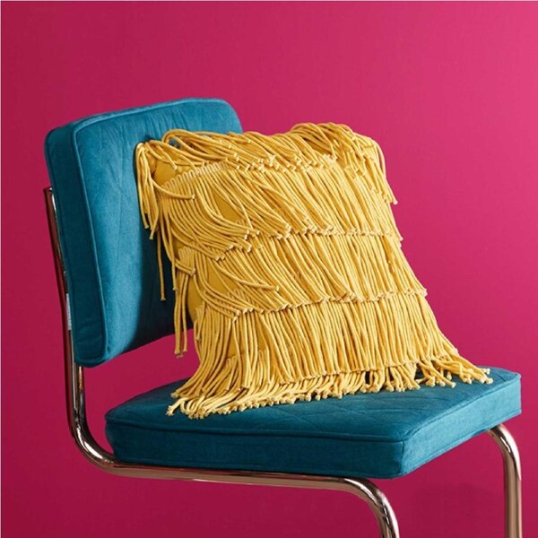 Bedding House Flapper Decorative Cushion 40 x 40 cm with Fringes and Zip