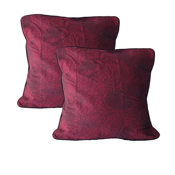 Accessorize Trudie Lace European Pillowcases 65 x 65 cm - Floral Design, Pink