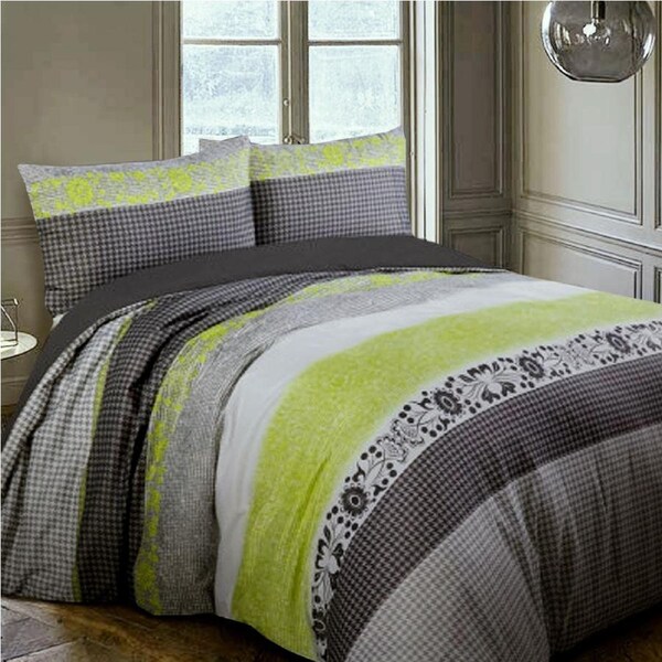 Big Sleep Ali Neon Quilt Cover Set Queen - Basketweave Print, Soft Microfiber