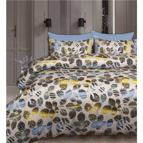 Westwood Printed Foliage Quilt Cover Set King - Soft Microfiber, Modern Design