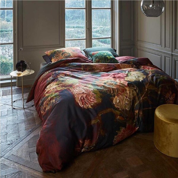 Bedding House Gladioli Red Floral Print Quilt Cover Set 180 x 210 cm