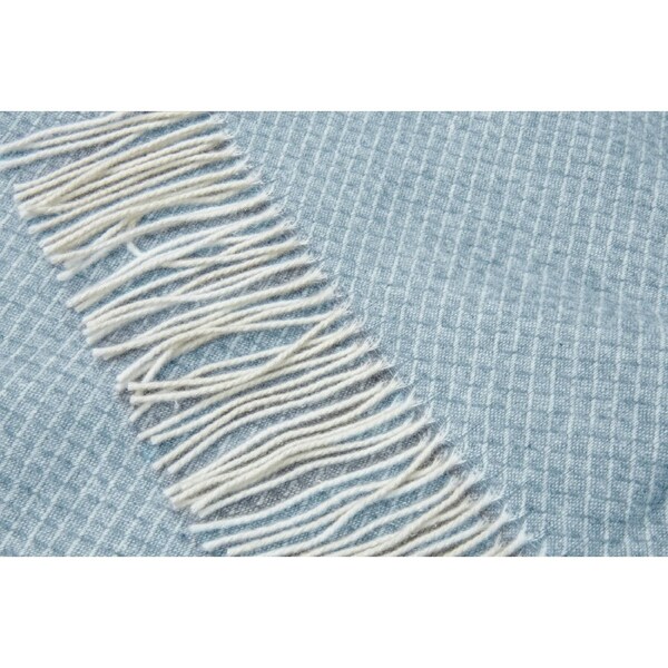 Chiswick Throw Blanket - 140W x 200H cm - Cashmere & Merino Wool Blend, Blue