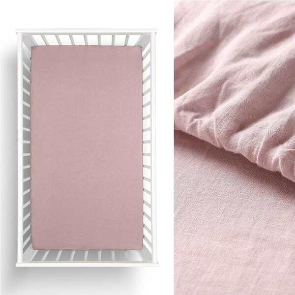 Little Gem Twin Pack Pale Mauve Hemp Cot Fitted Sheet 77 x 135 + 20cm