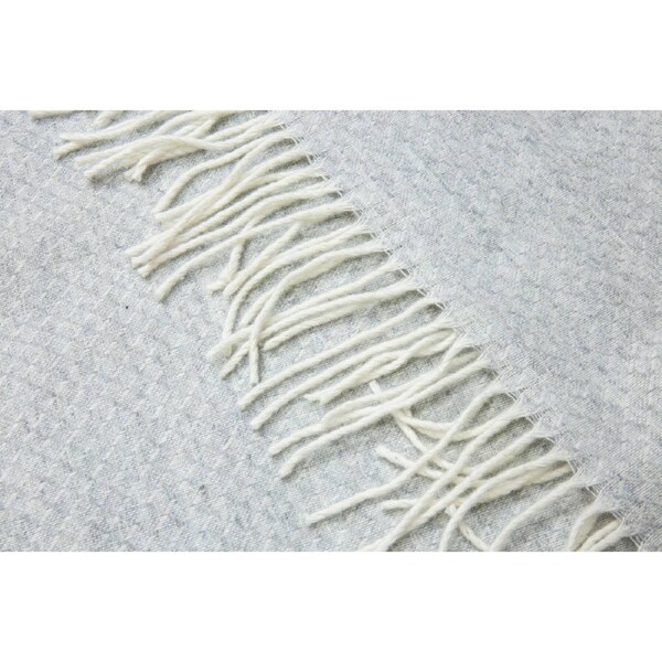 Chiswick Throw Blanket - 140W x 200H cm - Cashmere & Merino Wool Blend, Light Grey