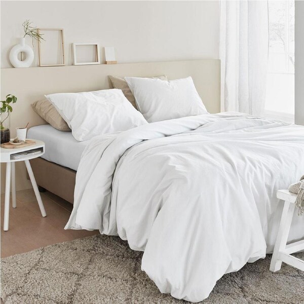Beddinghouse Organic Cotton Quilt Cover Set King - GOTS Certified, White