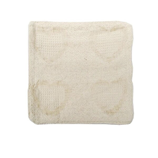 Cotton Knitted Cushion Cover 43 x 43 cm - Hearts & Herringbone Patterns