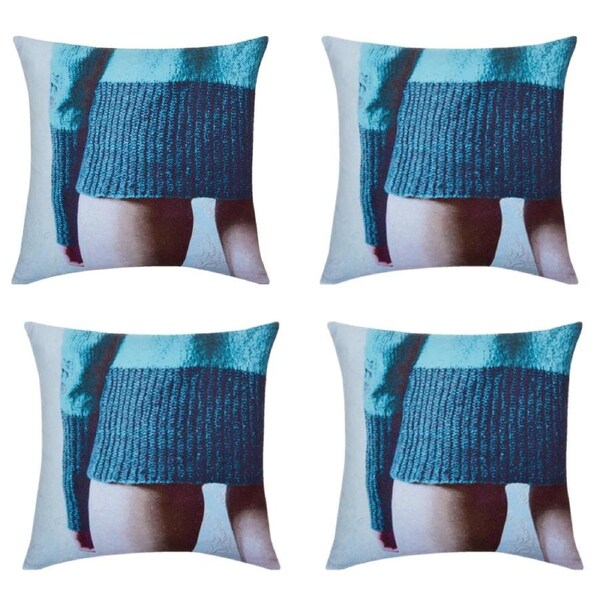 Blaze Jumper Cushion Covers Pack of 4, Funky 45cm x 45cm Cotton Design
