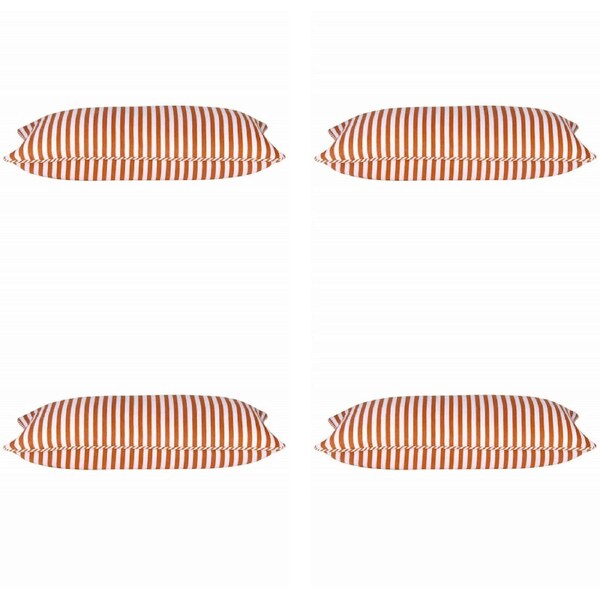 Dandi Pack of 4 Orange & White Rectangle Cushion Covers 35cm x 60cm