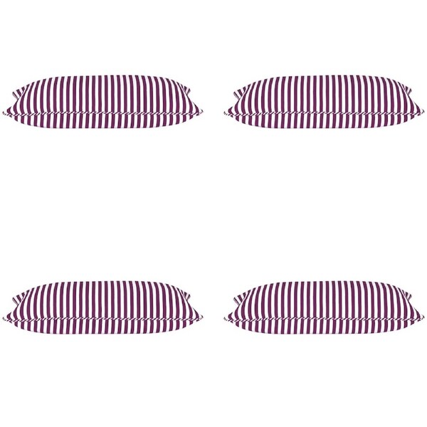 Dandi Pack of 4 Fuchsia Purple & White Rectangle Cushion Covers 35cm x 60cm