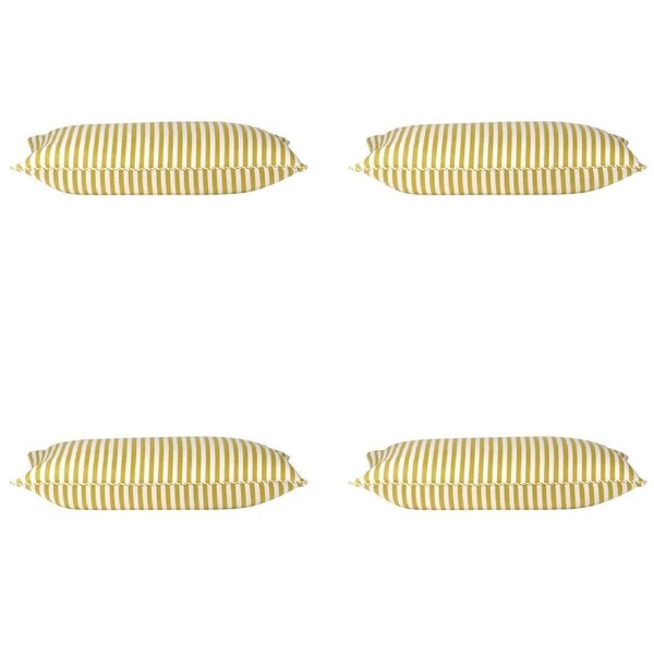 Dandi Pack of 4 Mustard Yellow & White Rectangle Cushion Covers 35cm x 60cm