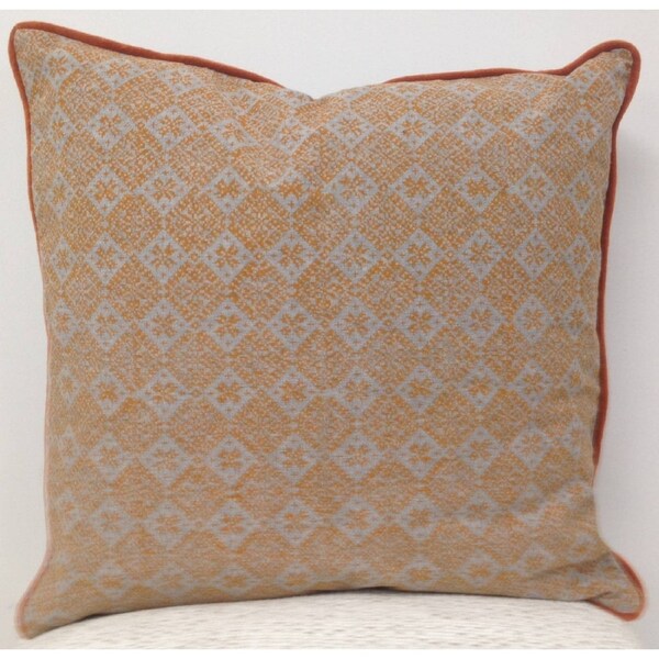 Azuk Pack of 4 Orange & Grey Aztec Cushion Covers 50cm x 50cm