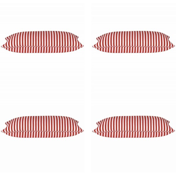 Dandi Pack of 4 Red & White Rectangle Cushion Covers 35cm x 60cm, Nautical Style