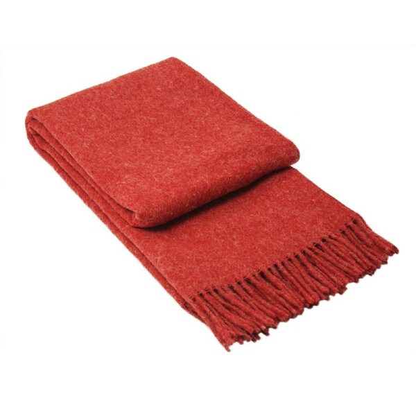 Brighton Throw Blanket - 100% NZ Wool - 140W x 200H cm - Cherry - Ethically Sourced