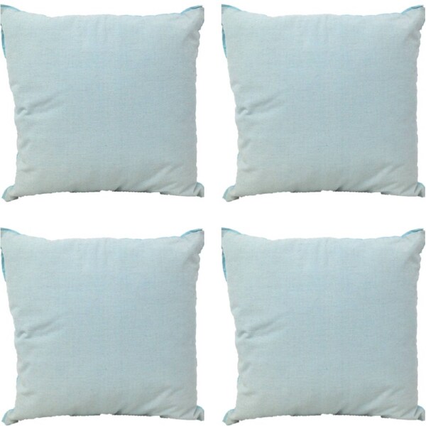 Frida Aqua Blue Cushion Cover 50cm x 50cm - Rustic Linen Look, Zipper Closure