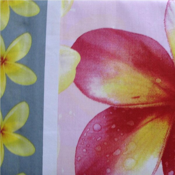 Frangipani Floral Quilt Cover Set Single 225TC Polyester Cotton Soft Pink