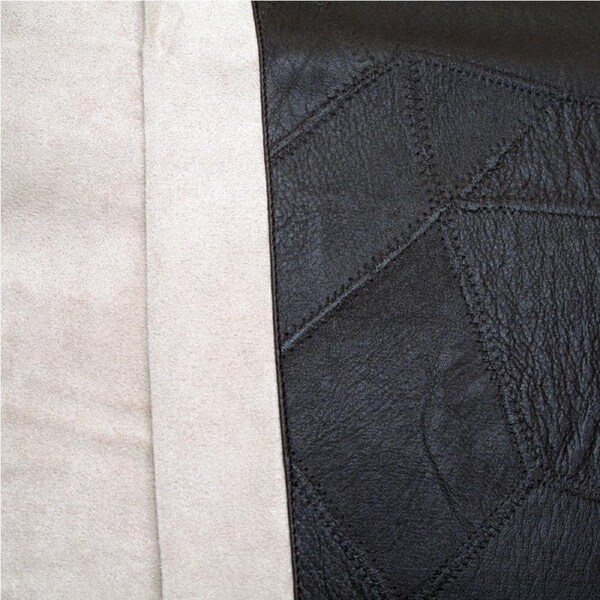 Phase 2 Faux Suede/Faux Leather Square Cushion Cover 40 x 40 cm - Latte & Chocolate