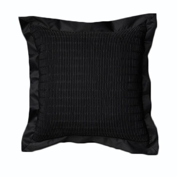 Rapee Morocco Quilted Filled Cushion - Gathered Design, 43cm x 43cm, Black