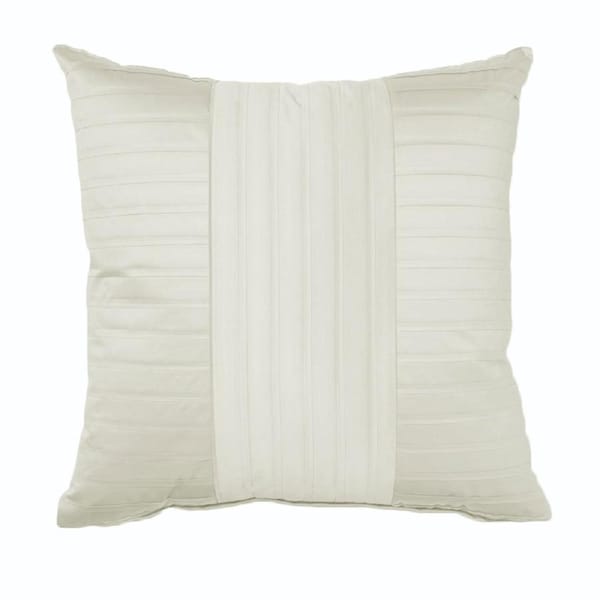 Rapee Cushion - Pleated Satin Polyester - 50cm x 50cm - White