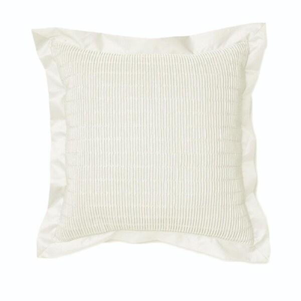 Rapee Morocco Quilted Filled Cushion - Gathered Design 43cm x 43cm - White