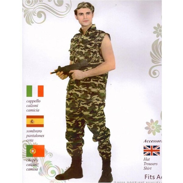 Brave Soldier Costume - Adult One Size, Includes Hat, Shirt, Trousers