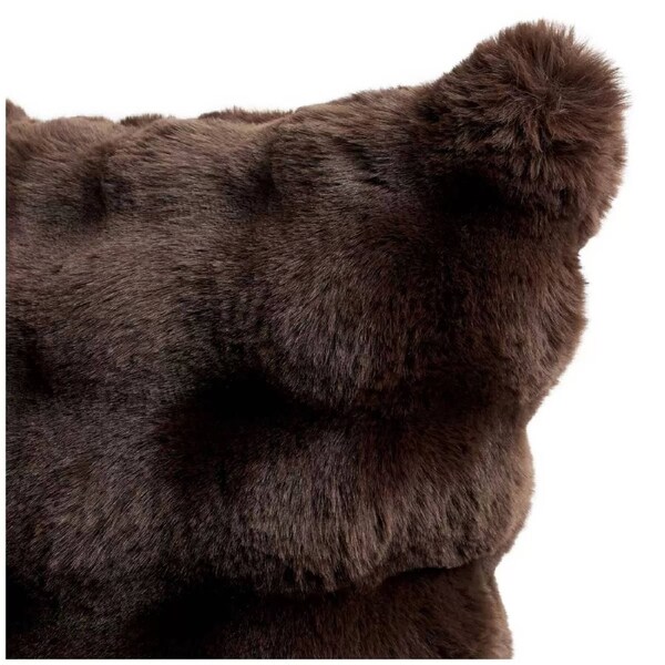 Luxe Faux Fur Cushion 55 x 55cm Dark Brown - Ultra-Soft, Easy Care, Elegant Design