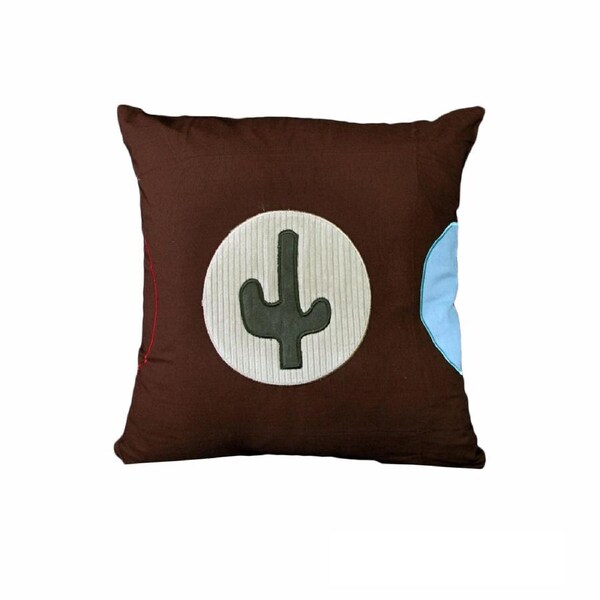 Happy Kids Wildwest 43x43 cm Square Cushion with Embroidery Design