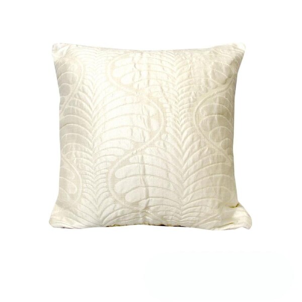 Rapee Cushion Cover Tux Leaf - Ivory 50 x 50 cm, Polyester Cotton, Machine Washable
