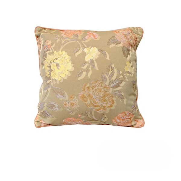 Rapee Floral Jacquard Cushion Cover - Taupe 43 x 43 cm, Soft Touch Fabric