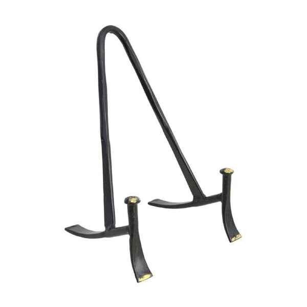 LVD Small Handcrafted Black Matte Metal Plate Stand Accessory 15x9x9cm