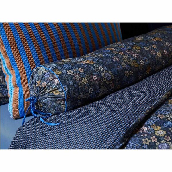 PIP Studio Tutti i Fiori Dark Blue Cotton Roll Cushion 22cm x 70cm