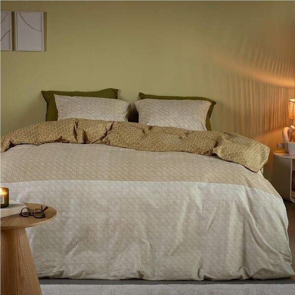 Bedding House Sanna King Cotton Percale Quilt Cover Set - Gold Gradient