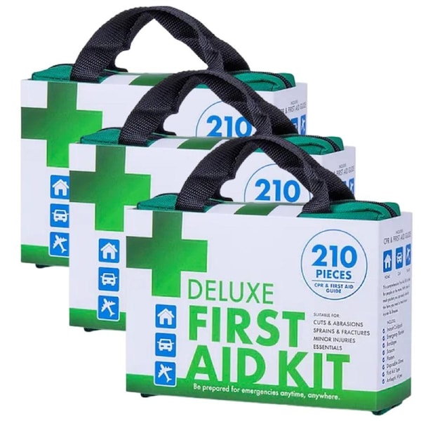 Emergency First Aid Kit 210PCS - TGA Approved, Lightweight Travel Bag