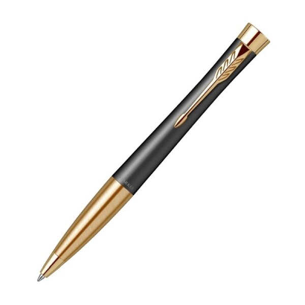 PARKER Urban Ballpoint Pen - Muted Black with Gold Trim, Medium Tip, Blue Ink