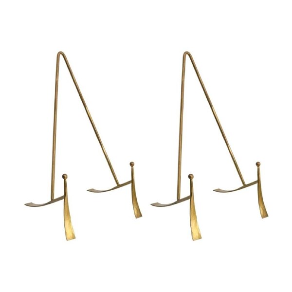 2PK LVD Large Handcrafted Metal Brass Plate Stand Accessory 26cmx14cmx3cm