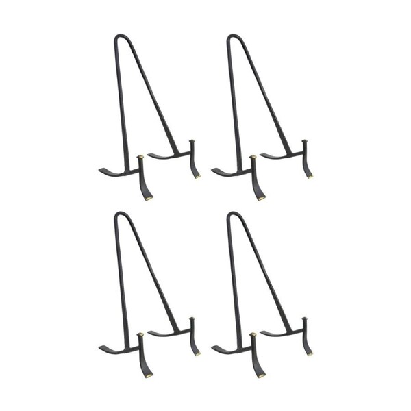 4PK LVD Large Handcrafted Black Matte Metal Plate Stand Accessory 26x14x13cm