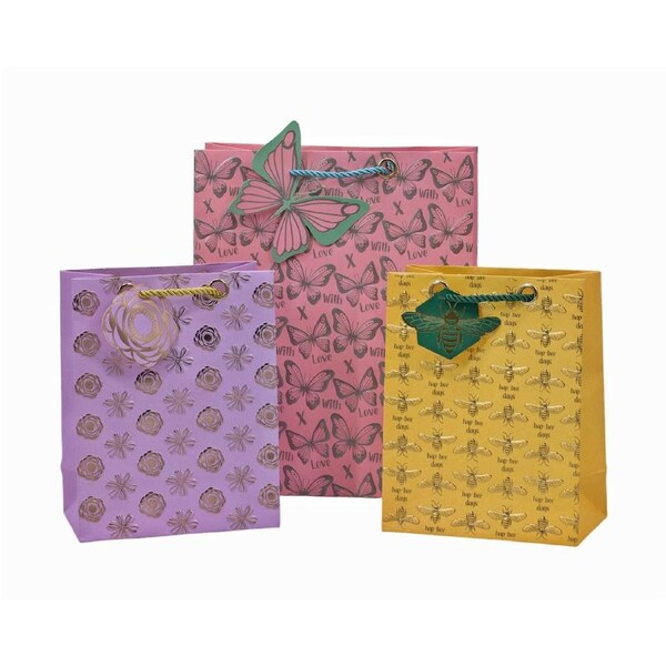 Xlarge Foiled Luxury Garden Gift Bag 42cm - 24 Assorted Multi Colour