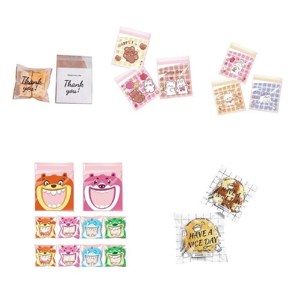 500 Pack Self Adhesive Cookie Packaging Bags Vibrant Designs OPP Material - Beer 14*14*3cm