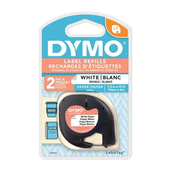 DYMO Light Paper Labels 12mm x 4m Wh 2pk - Premium Quality for POS Stations