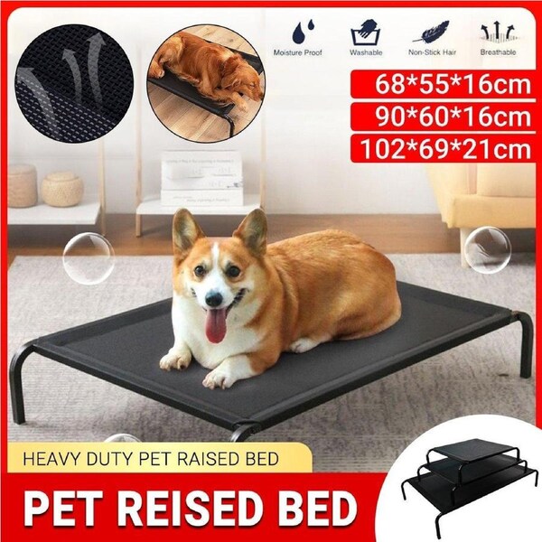 Heavy Duty Pet Raised Bed Elevated Trampoline Hammock - 102X69X21CM