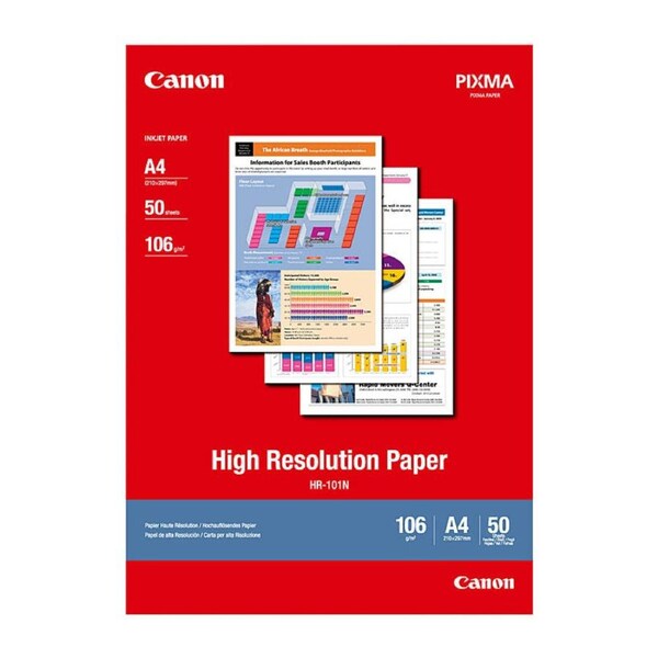 CANON A4 Paper HR-101, Premium Quality, 50 Sheets, Compatible Printers