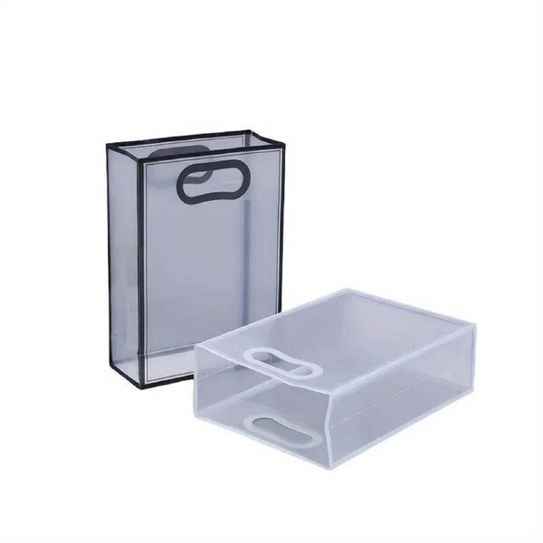 25pcs Transparent PVC Handbag for Wedding Festival Candy Gift Packaging Bag - Black-26*18*8cm