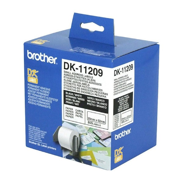 Brother Labels DK-11209, Premium Quality, 29mm x 62mm, 800 Labels per Roll