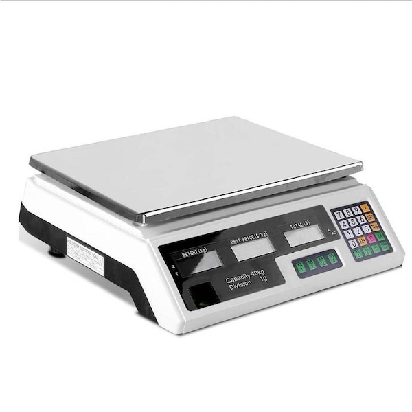 Emajin 40kg Digital Scale with Large LCD, Waterproof Keyboard, Rechargeable Battery