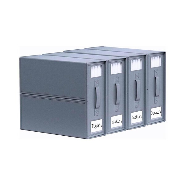 Kitchee Foldable Bed Sheet Storage Box, Grey, 38x32x12 cm, Waterproof, Space-Saving, 4x