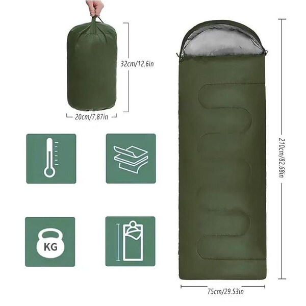 Single Sleeping Bag Outdoor Camping Hiking Thermal Warm Tent Travel Gear - Red