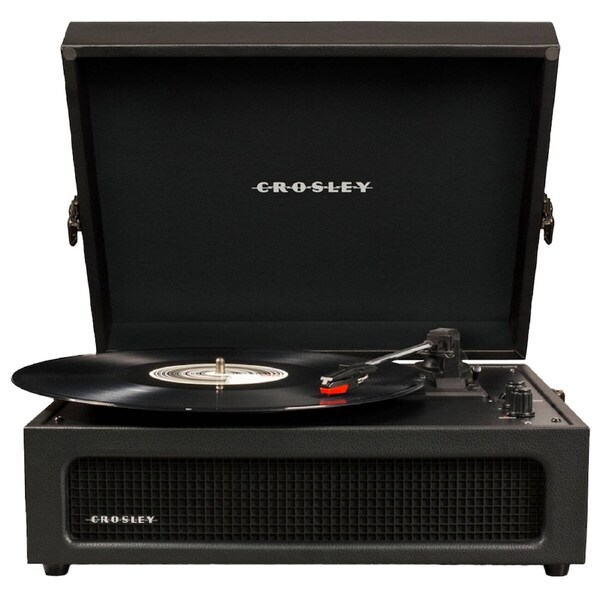 Crosley Voyager Bluetooth Portable Turntable Black, 33 1/3, 45, 78 RPM, Stereo Speakers