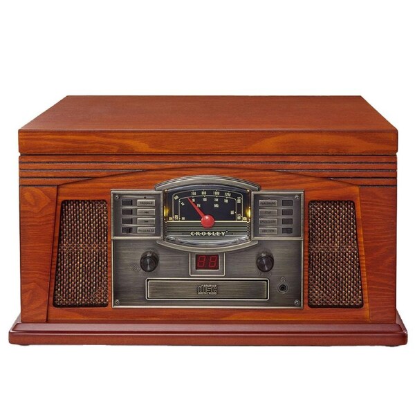 Crosley Lancaster Turntable with Bluetooth 4.1, AM/FM Radio, Wood, 444.5x241.3x323.85 mm