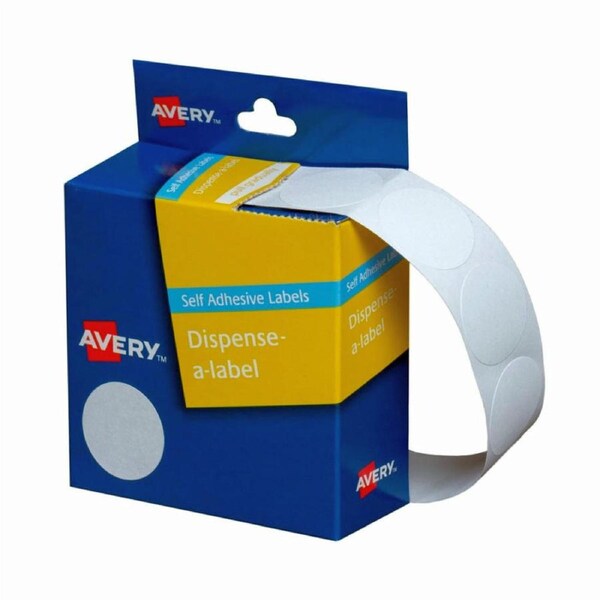 Avery Dispenser Dot Sticker Handwritable White 24mm Roll550 for Easy Labeling