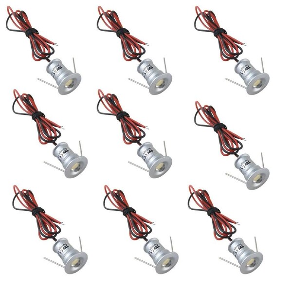 12V Under Cabinet LED Puck Lights - 9 Pack Recessed Mini Downlights with Connectors